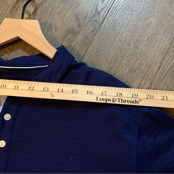 Nike Golf Dri Fit Shirt Men's XL Dark Royal  Blue Tonal Stripe Performance. - Picture 8 of 11